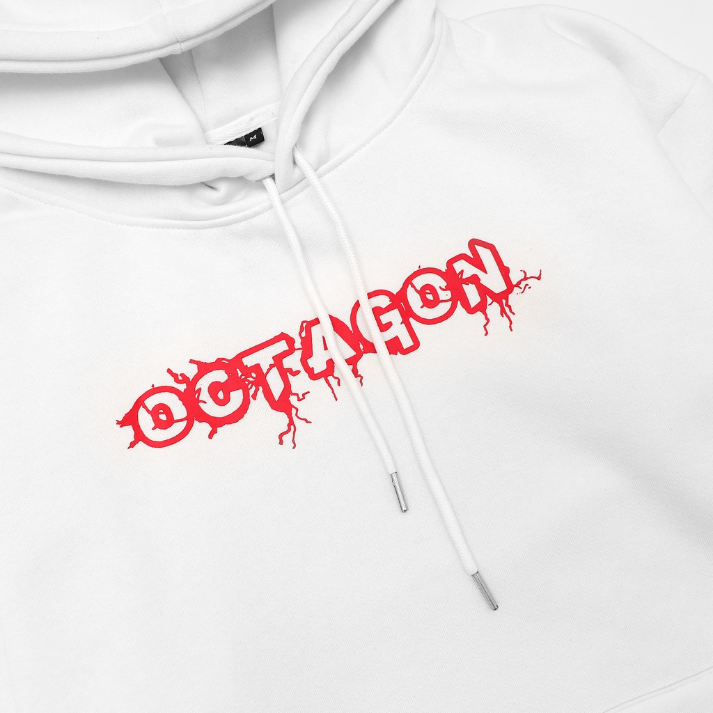 [Mã BMINC50 giảm 50K đơn 99K] Áo Hoodie Form Rộng OCTAGON OBLIVION Màu Trắng Chất Liệu Nỉ Bông