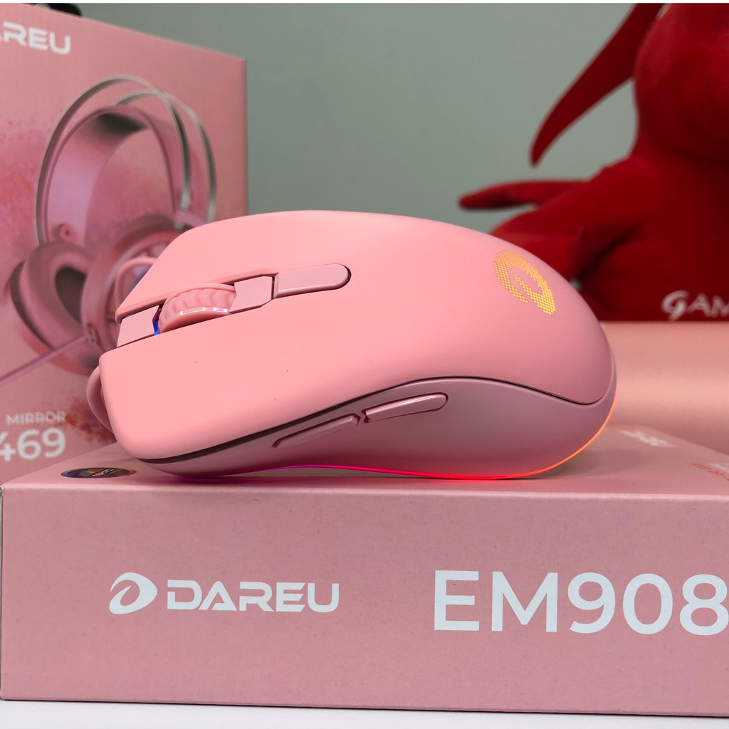 [Mã ELMS05 giảm 5% đơn 300K] Chuột Gaming Dareu EM908 Pink Led RGB - Gaming Gear Dareu EM908 Pink