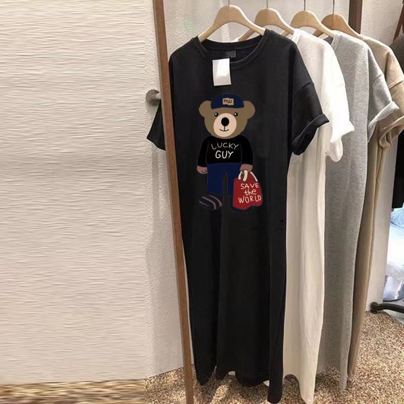 Đầm Dài Dáng Rộng Thời Trang Mùa Hè Hàn Quốc 2022 Plus Size 2-300 Jin Fat mm 8FAK