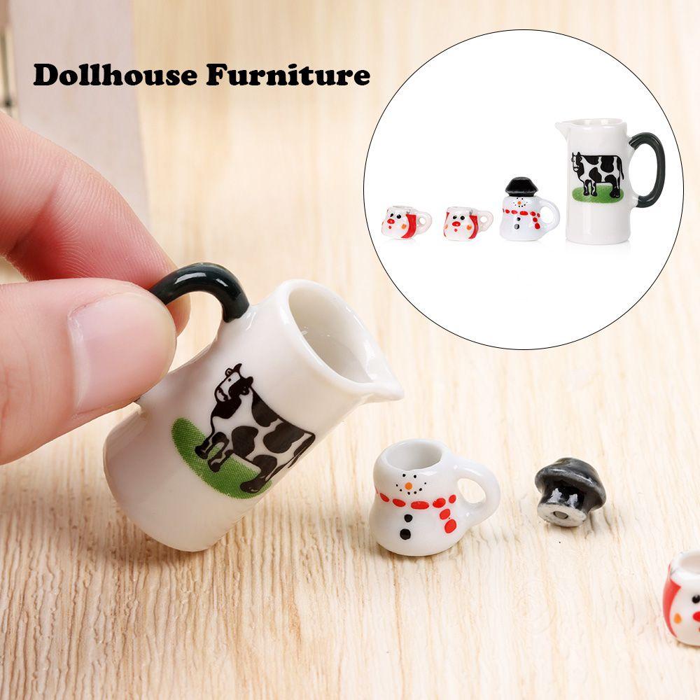 BEBETTERM Bộ Ấm Tách Uống Trà Trang Trí Nhà Búp Bê 1: 12
