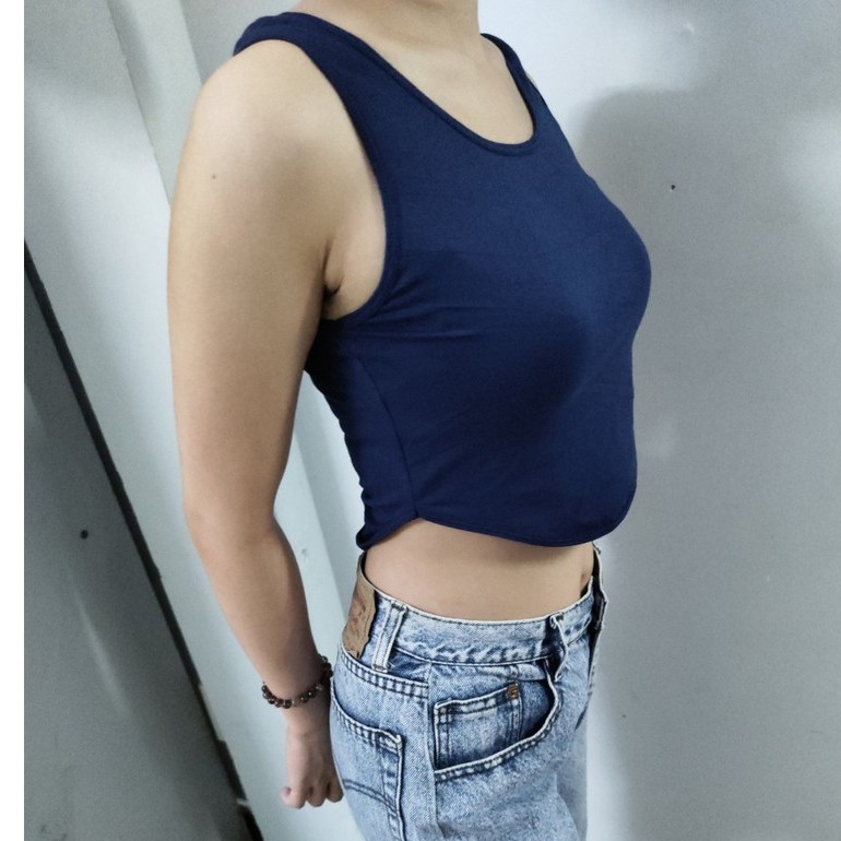Áo Croptop không tay Vạt Bầu Fom Ôm Freesize 53kg Chất Lụa Mát Co Giản, Ảnh Thật 100% | BigBuy360 - bigbuy360.vn