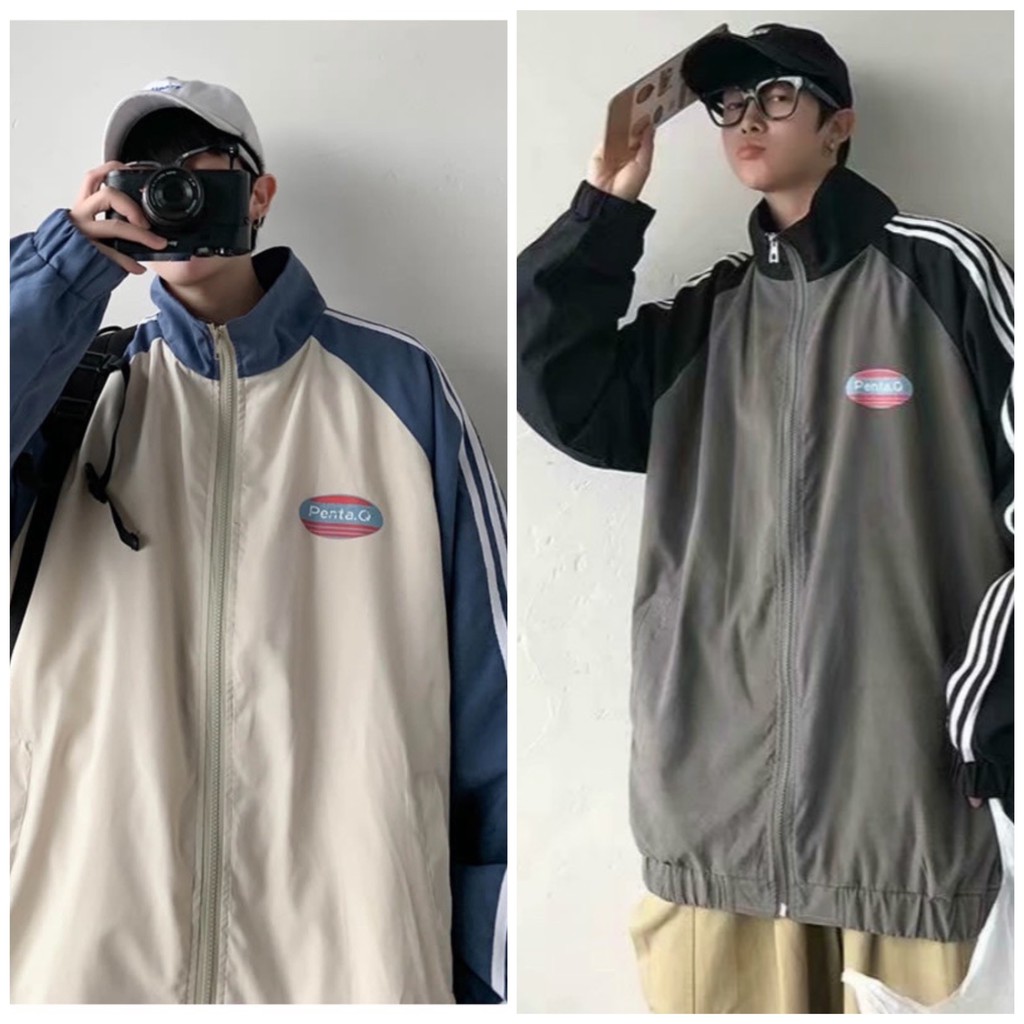 Áo khoác,bomber gió ba sọc cổ đứng form rộng 3 màu nam nữ mặc đều đẹp