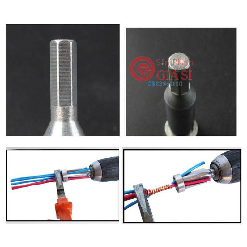 Đầu xoắn nối dây điện 4mm lắp máy khoan- 4 lỗ 5 dây ❤️freeship❤️