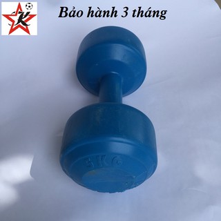 1 cục tạ tay đặc 5kg vỏ nhựa, có ruột là xi-măng non, tập tay, vai, ngực cho nam, cho nữ