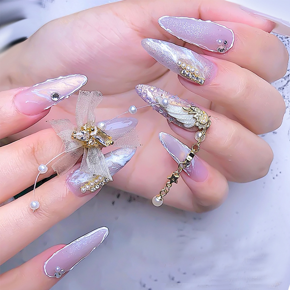 Phụ Kiện Trang Trí Móng Tay 3D Hình Nơ Xinh Xắn