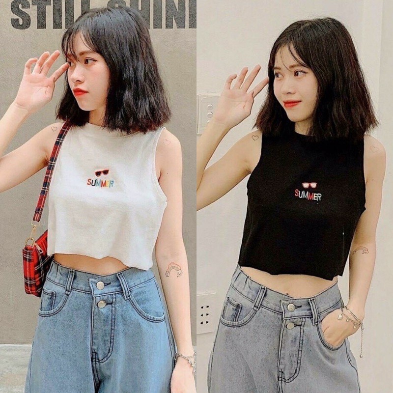 Áo Ba Lỗ Thêu Chữ Summer Dễ Thương