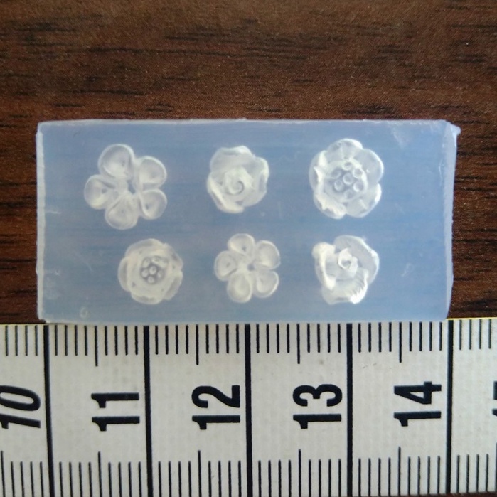 DIY - Khuôn đúc trang sức resin, làm charm trang trí nail - Hoa nhiều kiểu/ Khuôn chữ nhật