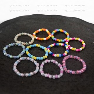 Nhẫn hạt cườm cầu vồng phối đủ màu super cute #rainbow