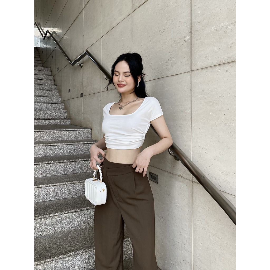 Quần Tây Ống Suông Khóa Lệch Q0209 LSEOUL Nâu - Đen - Xanh Lá