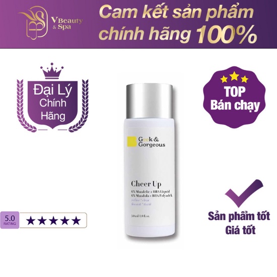 Dung dịch tẩy tế bào chết Geek &amp; Gorgeous Cheer Up 6% 100ml