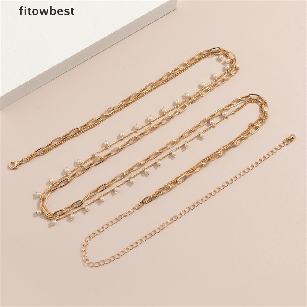 Dây Đeo Hông Nhiều Lớp Đính Ngọc Trai Phong Cách Hip Hop Quyến Rũ Cho Nữ