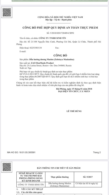 1Lit - Dầu hướng dương Nga - đủ giấy tờ công bố - Dầu hương dương nguyên chất 100%