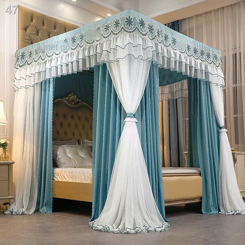 WZMới lưới chống muỗi màn ngủ rèm công chúa gió giường ba cửa vải che nắng bụi hàng đầu khung cực bộ