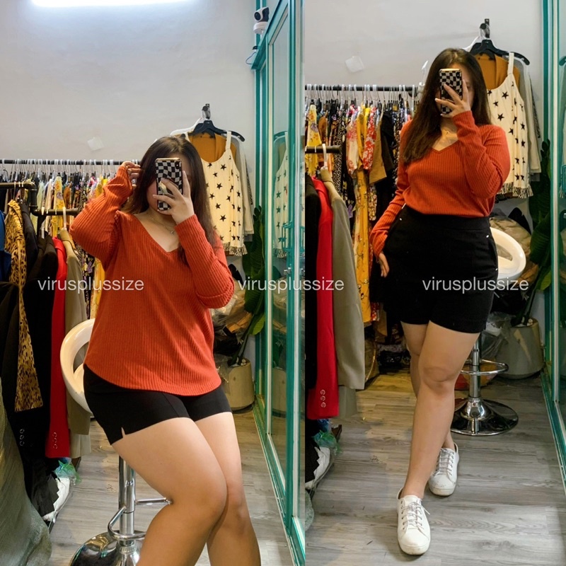 áo len cổ tim aero bigsize