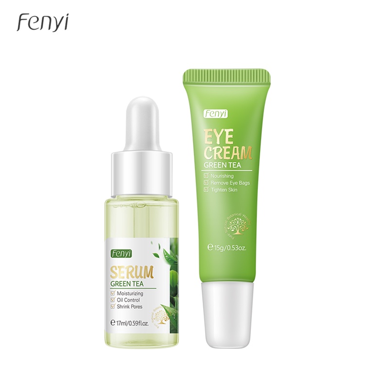 Bộ 2 mỹ phẩm chăm sóc da trà xanh FENYI gồm serum 17ml và kem dưỡng da mắt 15g