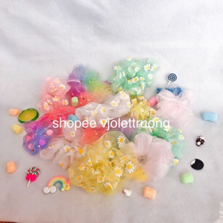 Cột tóc Scrunchies pompom
