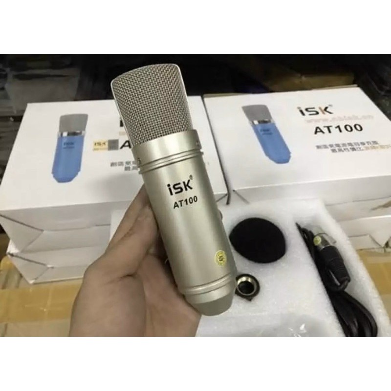 Mic ISK AT 100 ⚡FREE SHIP⚡ Hàng Loại 1 Hoa Vinh Hát Cực Chất Bảo Hành 6 Tháng