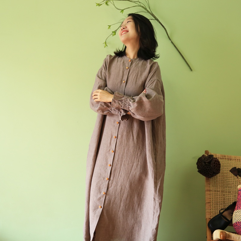 Váy đầm nữ Linen thiết kế dáng suông Gemmi Fashion, DK8370