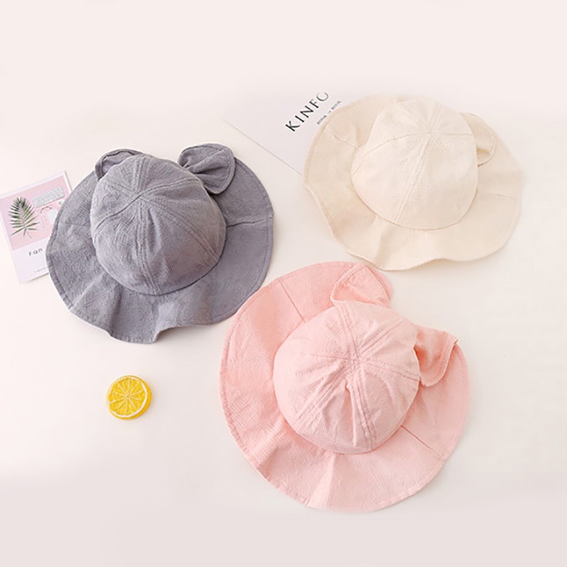 Mũ Tai Bèo Chống Nắng Phối Nơ Thời Trang Xuân Hè Cho Bé