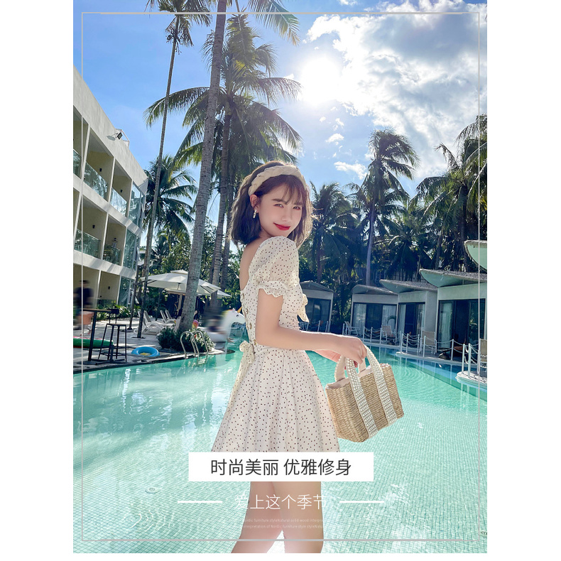 Đồ Bơi Một Mảnh Tay Ngắn Hoạ Tiết Chấm Bi | BigBuy360 - bigbuy360.vn