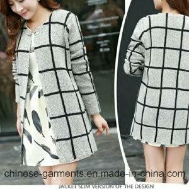 Áo len dáng dài cadigan xám | BigBuy360 - bigbuy360.vn