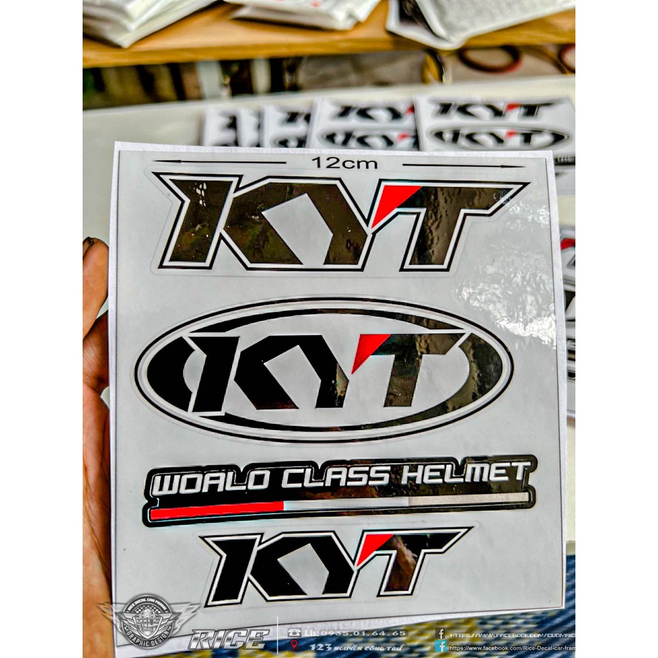 Tem Logo KYT 3 mẫu Chuẩn