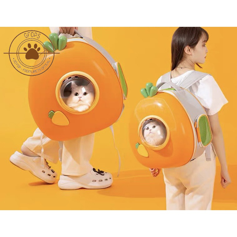 Balo/Túi vận chuyển cho chó mèo mẫu củ cà rốt dễ thương size lớn - 4pets official