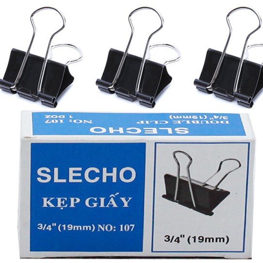 Kẹp giấy (Kẹp Bướm) Slecho các loại 15mm 19mm 25mm 32mm 41mm - Double clip