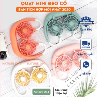 Quạt đeo cổ mini sạc tích điện có thể điều chỉnh hướng và tốc độ gió siêu tiện dụng