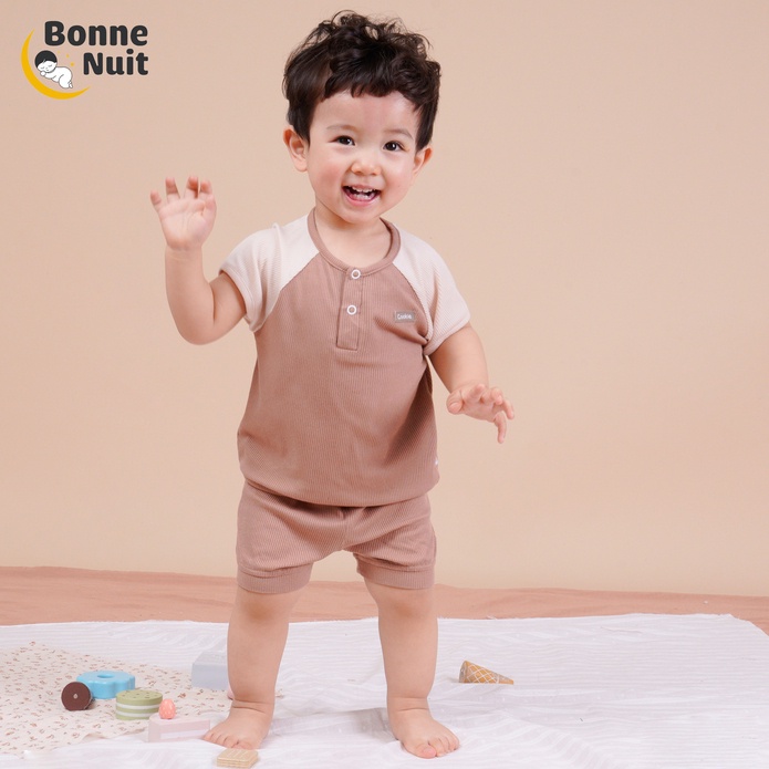 Bộ cộc tay bổ trụ chui đầu Cookie chất Cotton siêu mát