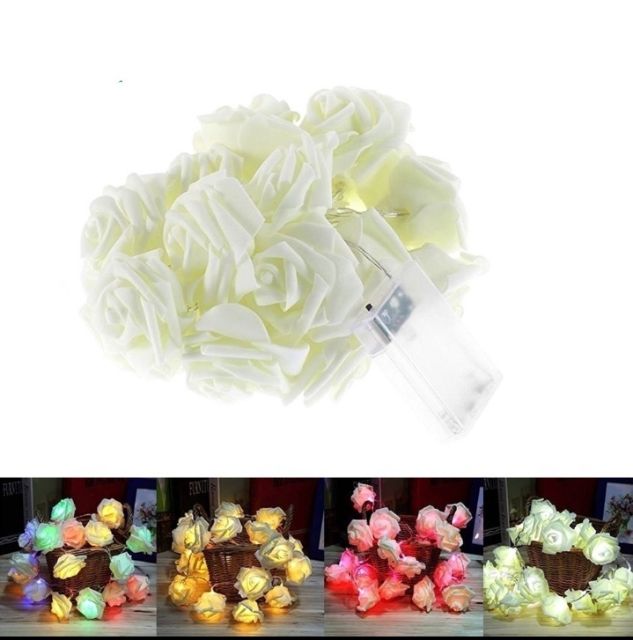 • HCM •Dây Đèn LED Hoa Hồng 10/20/30/50 Bóng Trang Trí Lãng Mạn