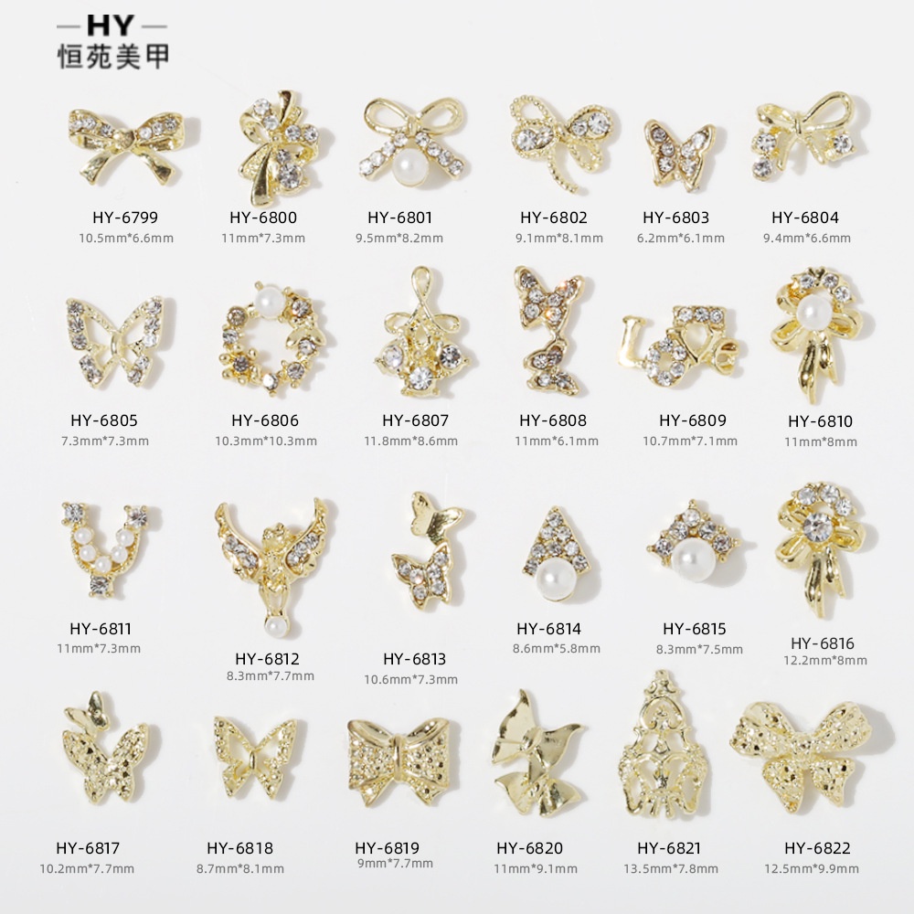 Phụ kiện hình nơ đính đá 3D trang trí móng tay nghệ thuật xinh xắn