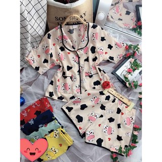 💖 hot💖 bộ pizama mặc nhà cộc tay quần đùi siêu xinh