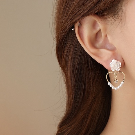 Bông Tai Mạ Bạc 925 Hình Tròn Đính Ngọc Trai Họa Tiết Hoa Sang Trọng Thời Trang Mùa Hè Cho Nữ