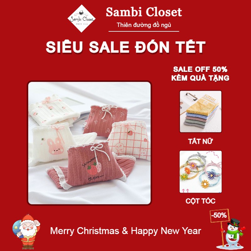 Quần lót cotton nữ sexy cao cấp thoáng mát kháng khuẩn phong cách cute dễ thương
