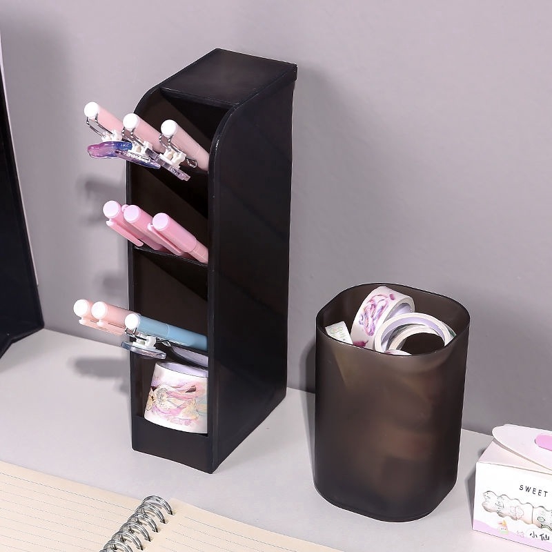 Large Capacity Desk Pen Holder Pencil Makeup Storage Box Desktop Organizer Stand Case School Office Stationery