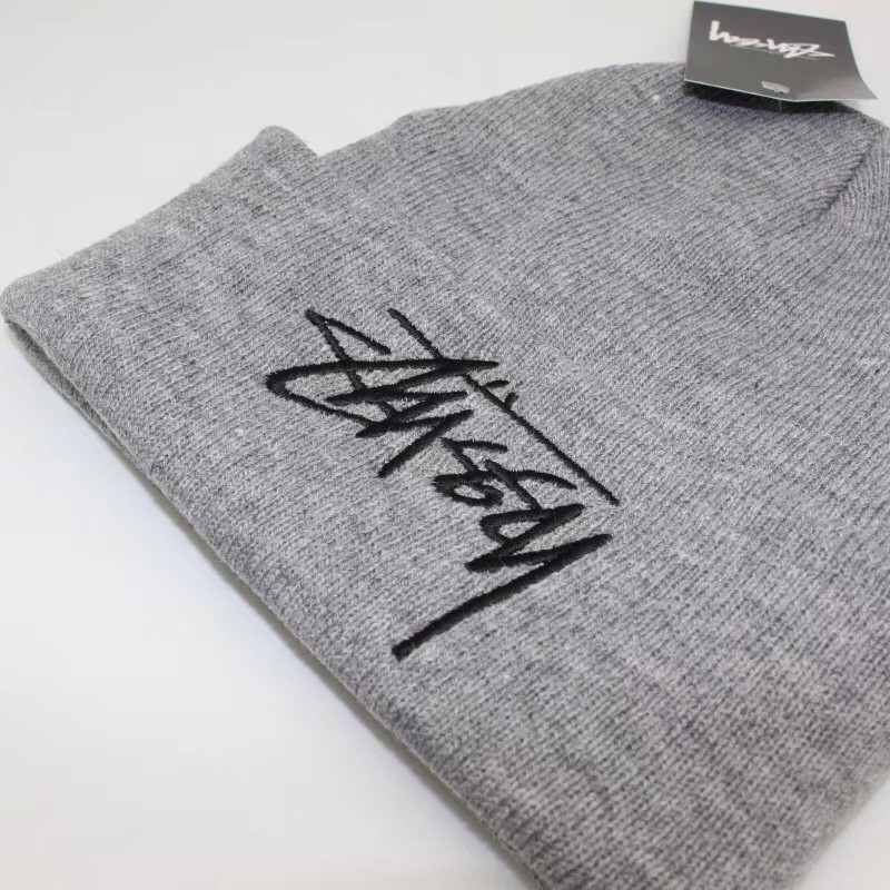 Mũ beanie họa tiết chữ Stussy thời trang thu đông sành điệu cá tính