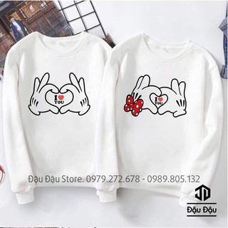 ÁO NỈ THU ĐÔNG -ÁO ĐÔI IN HÌNH SIÊU DỄ THƯƠNG