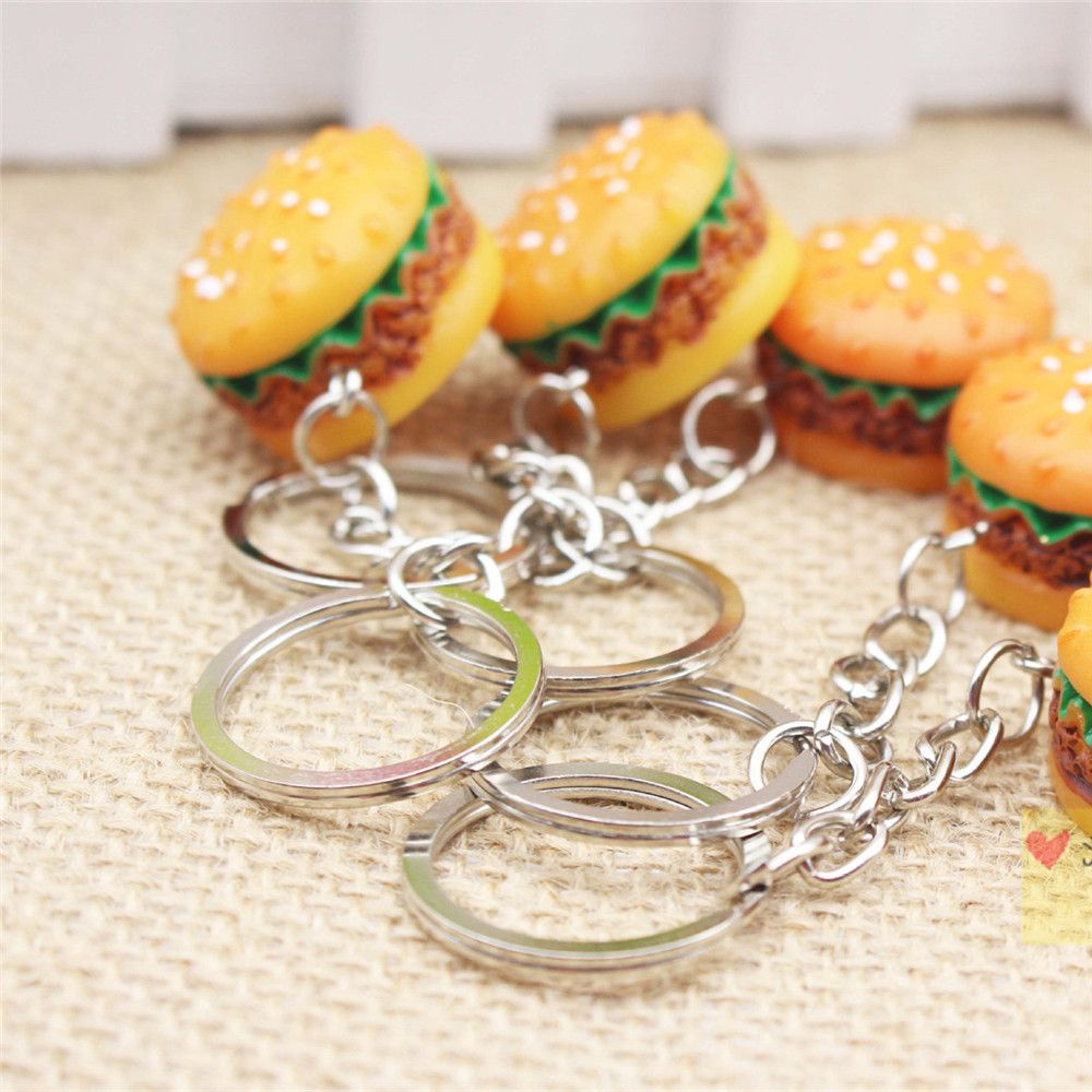 Móc Khóa Hình Bánh Hamburger Hoạt Hình 3d Mihan1