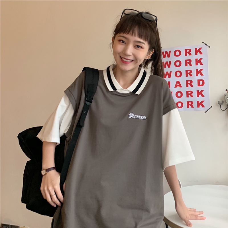 【Miss Sumey】Áo Thun Polo Ngắn Tay Phong Cách Hàn Quốc Cho Cả Nam Và Nữ
