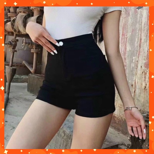 Quần short kaki lật lai không túi hai màu trắng đen basic dễ phối đồ tôn dáng đi chơi đi học thời trang