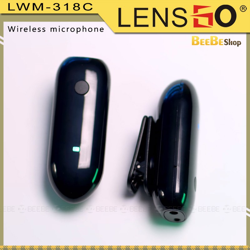 LENSGO LWM 318C - Micro Không Dây Thu Âm Cho Điện Thoại, Máy Ảnh Cho Vlogger, Phỏng Vấn (Sóng UHF)