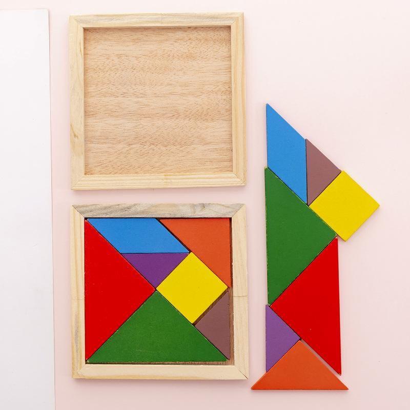 Đồ Chơi Bảng Ghép Hình Trí Uẩn Tangram Bằng Gỗ Thông Minh Cho Bé Tăng Khả Năng Sáng Tạo, Phát Triển Tư Duy