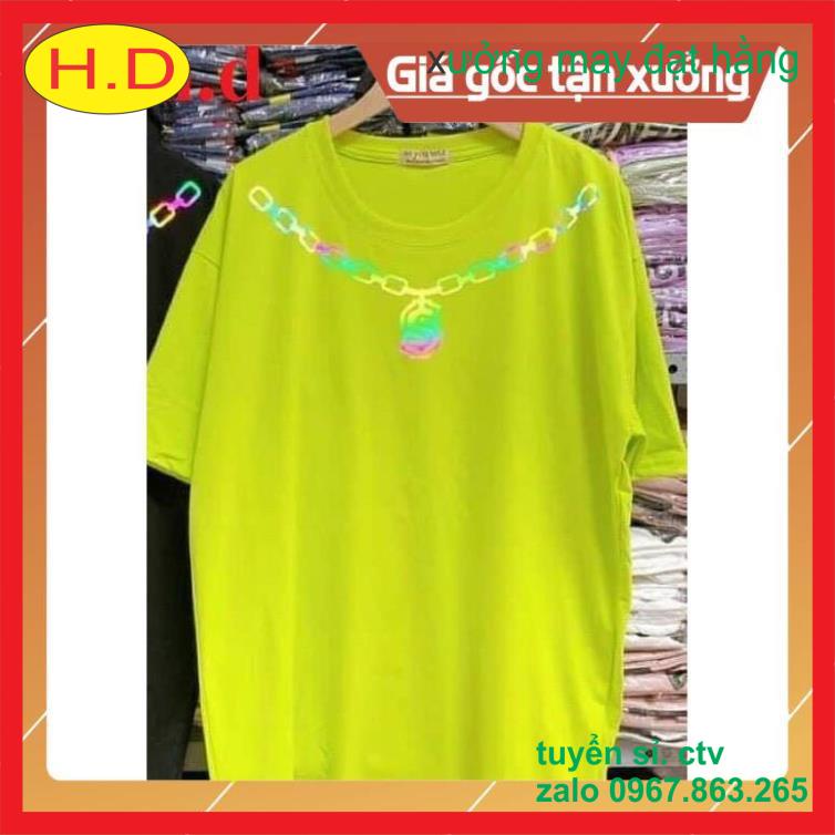 áo thun phản quang xích cổ unisex, áo thun nam nữ from rộng vải cotton xịn mềm mát hút mồ hôi