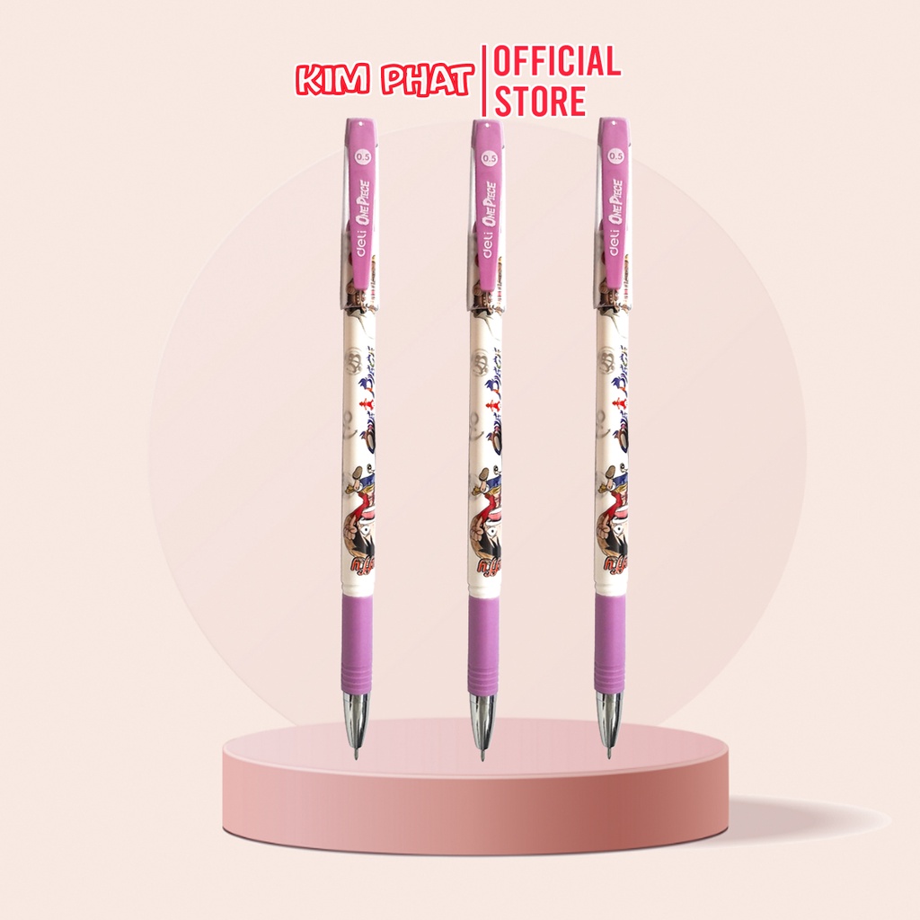 Bút bi nước học sinh mực Gel Deli One Piece G13 Ngòi 0.5 Và Ruột thay thế G35