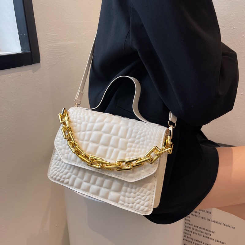 Túi Xách Đeo Vai Họa Tiết Da Cá Sấu Phong Cách Cổ Điển Mẫu Mới 2022 Dành Cho Nữ