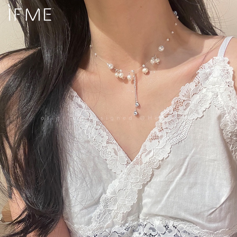 IF ME Vòng cổ Đính Ngọc Trai Nhân Tạo Thời Trang Dành Cho Nữ