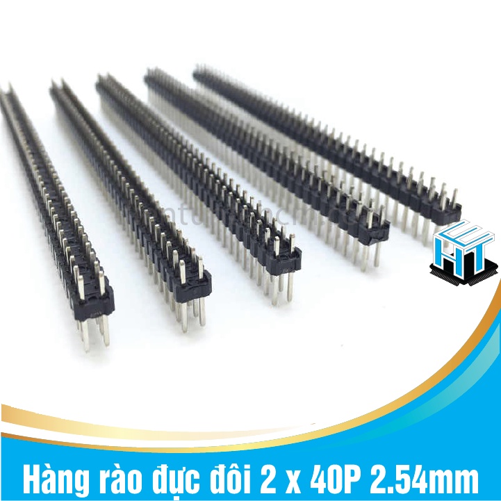 Hàng rào đực,cái đơn 1 x 40P 2.54mm và Hàng rào đực,cái đôi 2x 40P 2.54mm  chân thẳng