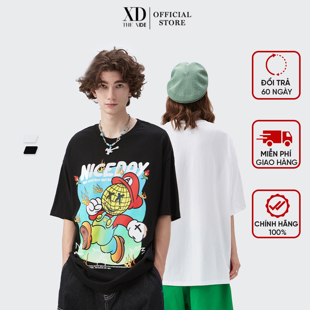 Áo thun nam ngắn tay NICEDAY 100% cotton thoáng mát phong cách basic The Xide