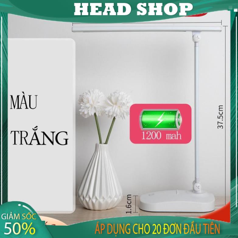 Đèn học để bàn sạc tính điện WS-2020 1200 Mah đèn bạn Đọc Sách, Làm Việc 3 chế độ sáng gập lại GEMINI SHOP